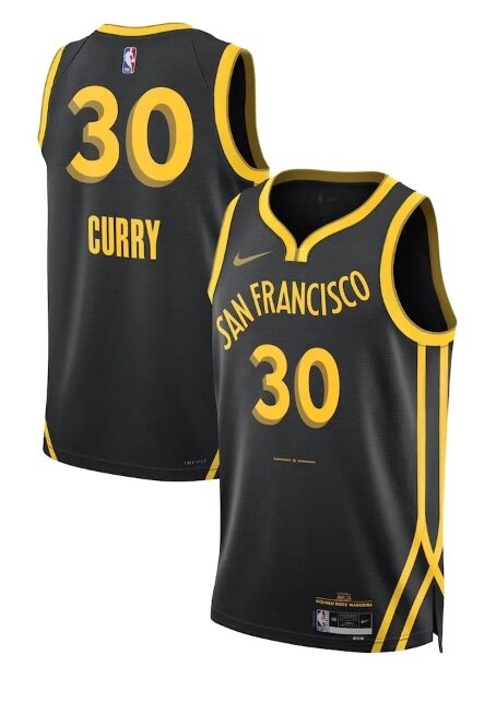 Баскетбольная форма Nike NBA Golden State Warriors №30 Steph Curry black від компанії Basket Family - фото 1