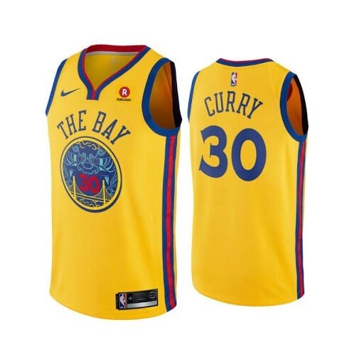 Баскетбольная форма Nike NBA Golden State Warriors №30 Steph Curry the BAY china желтая від компанії Basket Family - фото 1
