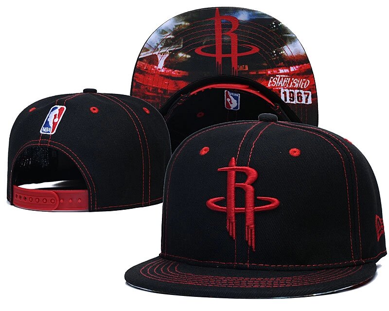 Баскетбольні снепбеки NBA Houston Rockets Black від компанії Basket Family - фото 1