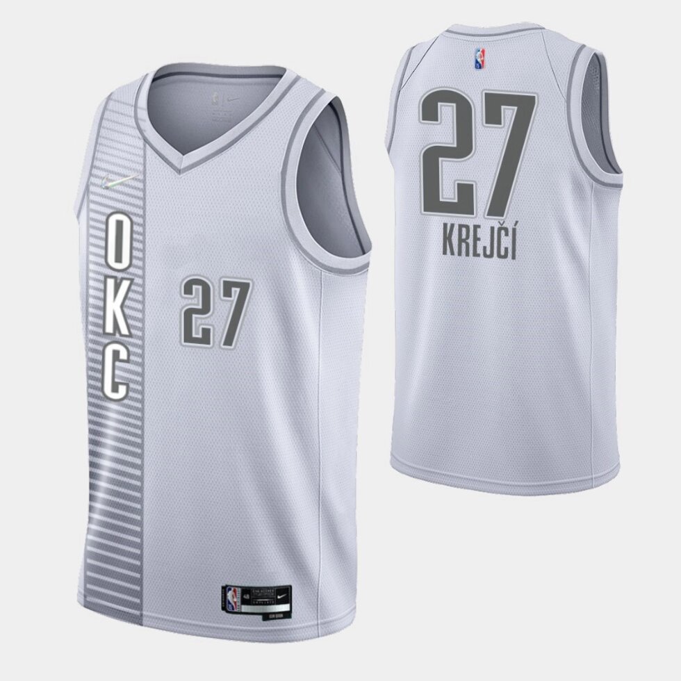 Баскетбольний джерсі Nike NBA Oklahoma City Thunder №27 Vit Krejci White Print від компанії Basket Family - фото 1