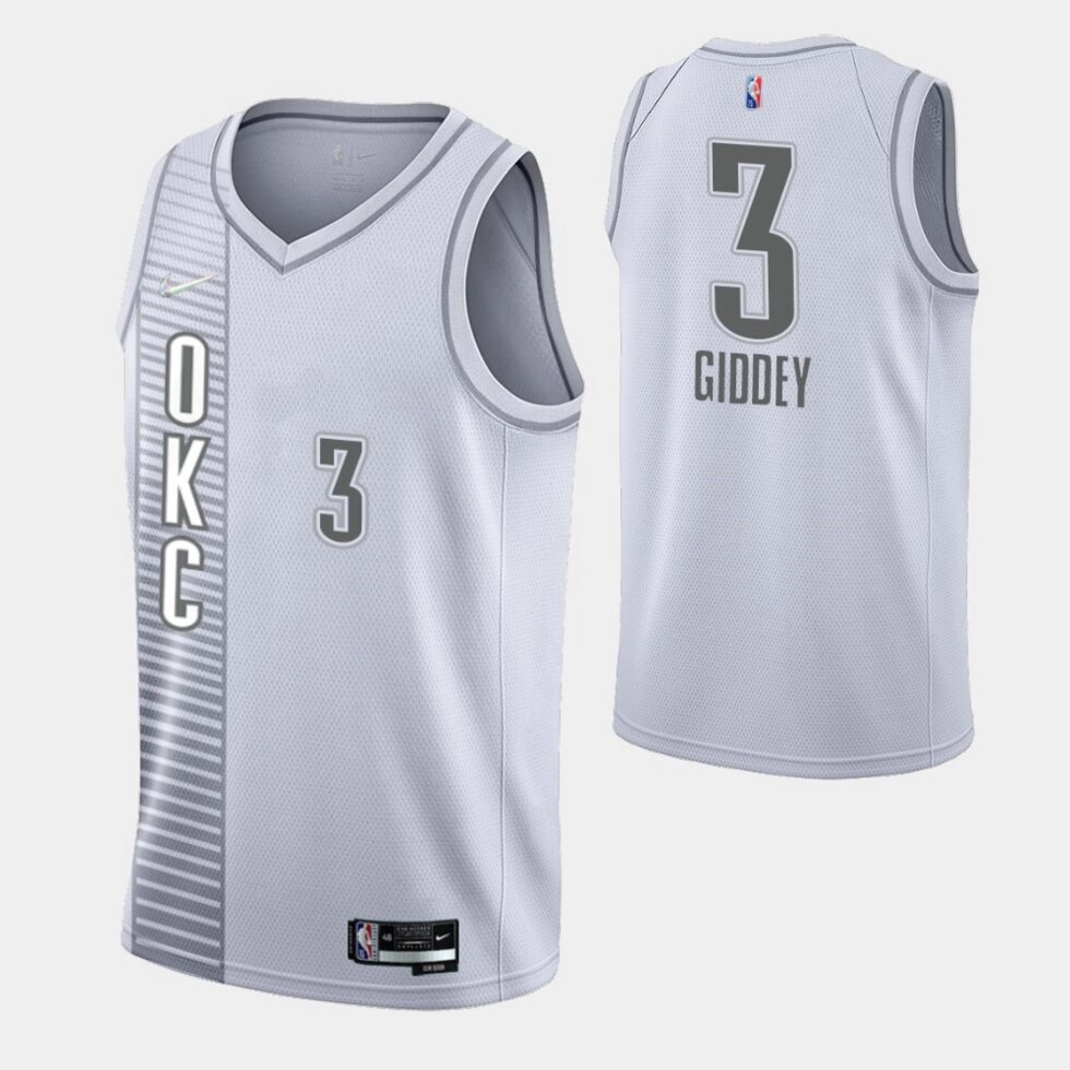 Баскетбольний джерсі Nike NBA Oklahoma City Thunder №3 Josh Giddey White Print від компанії Basket Family - фото 1