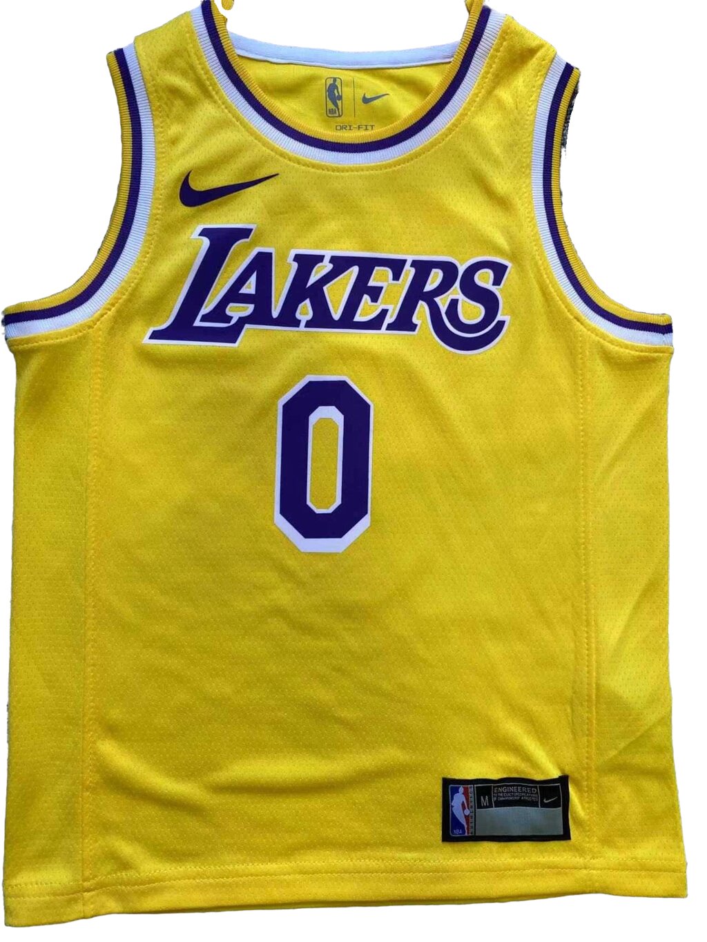 Дитячі баскетбольні джерсі Nike NBA клуб Los Angeles Lakers №0 Russell Westbrook Тайланд Yellow від компанії Basket Family - фото 1