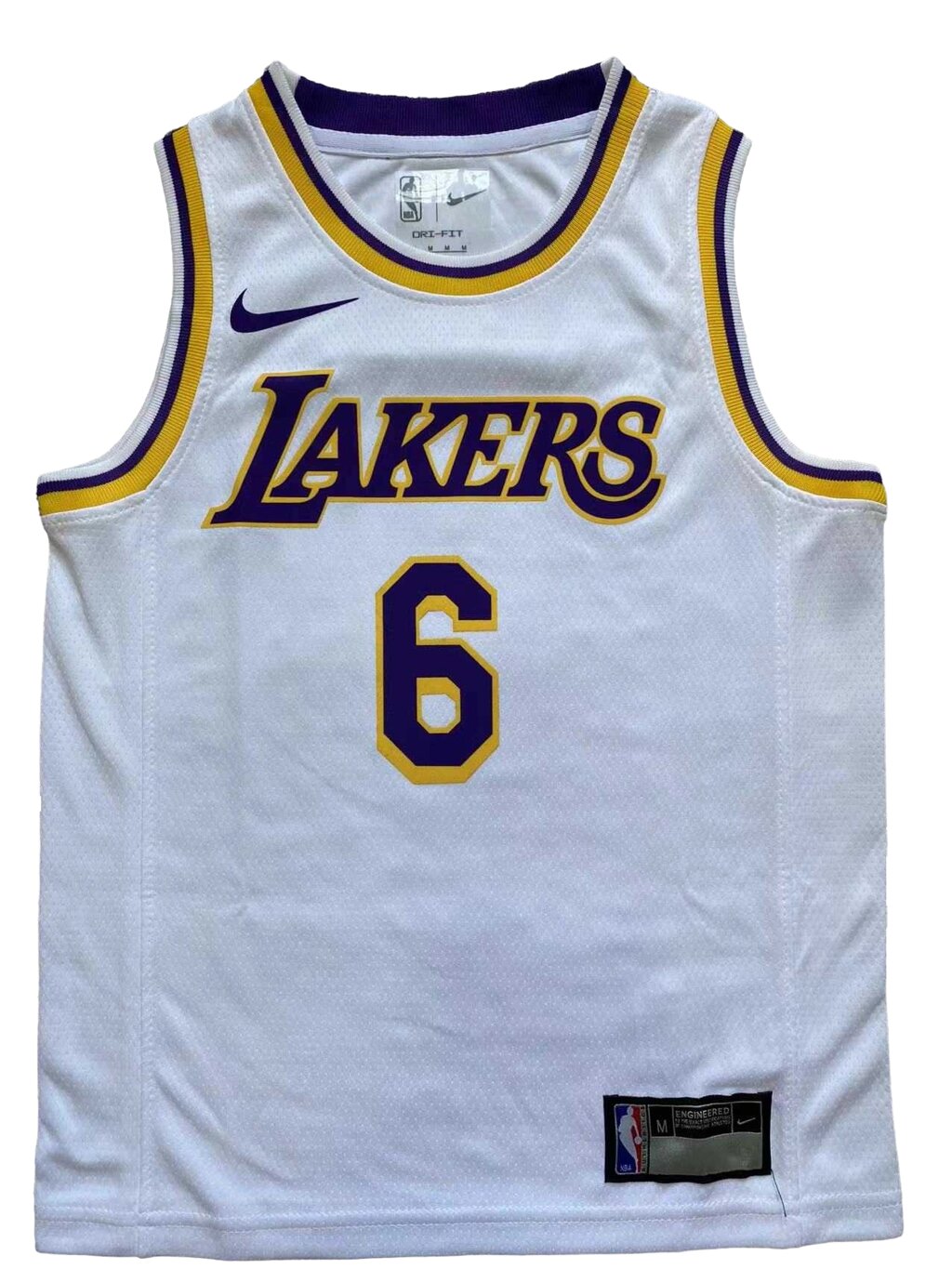 Дитячі баскетбольні джерсі Nike NBA клуб Los Angeles Lakers №6 LeBron James Тайланд White від компанії Basket Family - фото 1