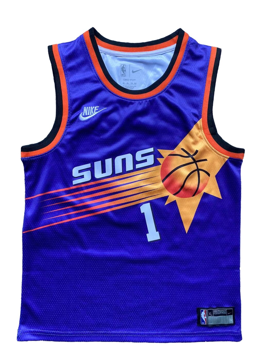 Дитячі баскетбольні джерсі Nike NBA клуб Phoenix Suns №1 Devin Booker Тайланд Purple від компанії Basket Family - фото 1