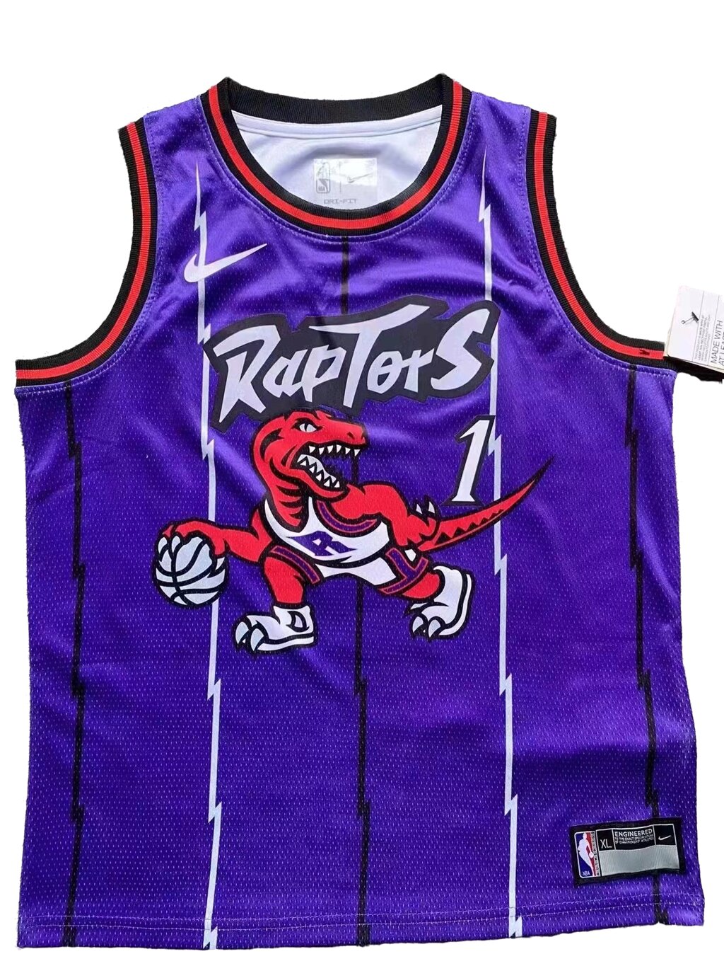 Дитячі баскетбольні джерсі Nike NBA клуб Toronto Raptors №1 Tracy McGrady Тайланд Purple від компанії Basket Family - фото 1