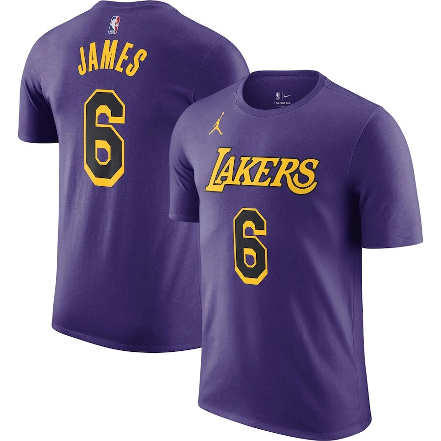 Футболка фіолетова Los Angeles Lakers NBA №6 Lebron James від компанії Basket Family - фото 1