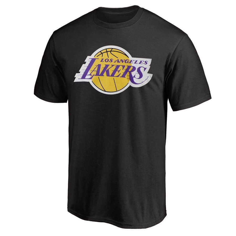 Футболки чорні логотип Los Angeles Lakers NBA від компанії Basket Family - фото 1