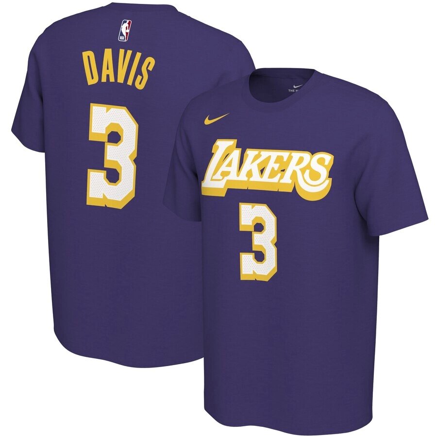 Футболки фіолетові Los Angeles Lakers NBA №3 Anthony Davis від компанії Basket Family - фото 1