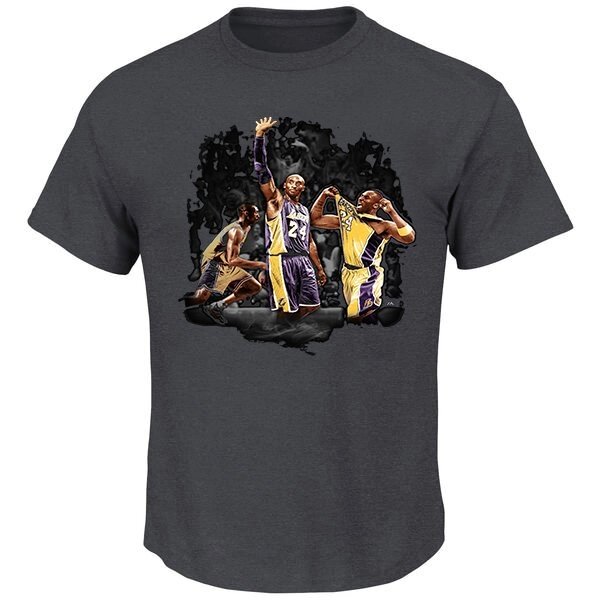 Футболки сірі Koby Bryant Los Angeles Lakers від компанії Basket Family - фото 1
