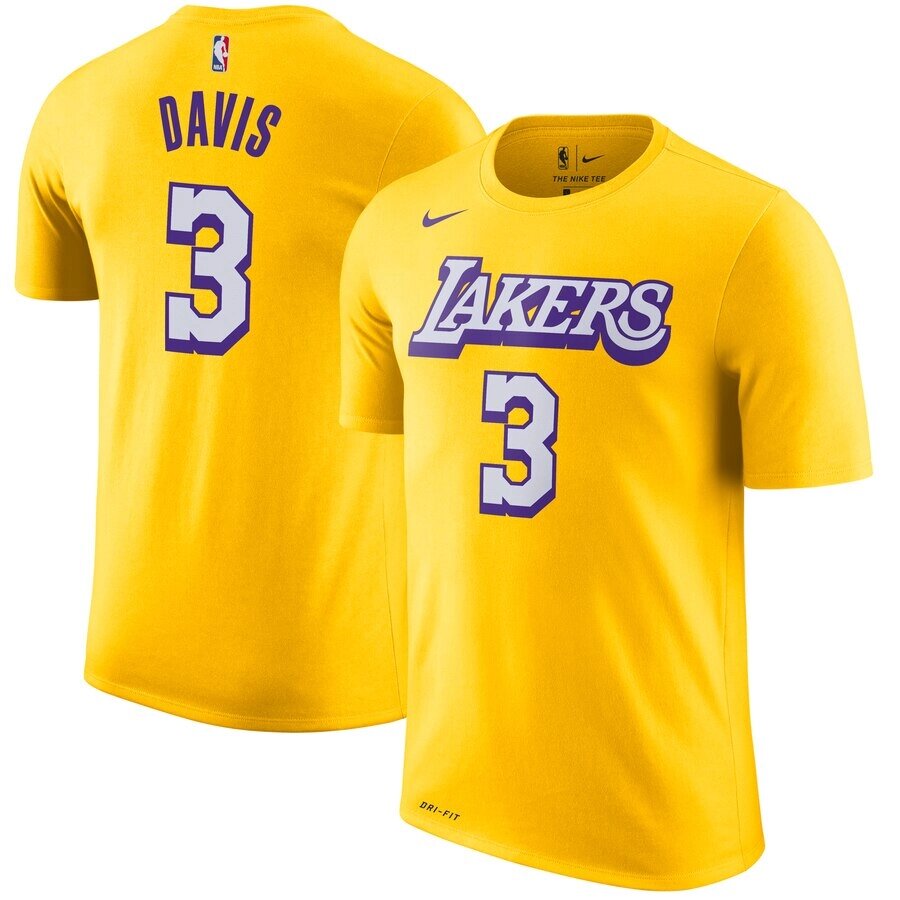 Футболки жовті Los Angeles Lakers NBA №3 Anthony Davis від компанії Basket Family - фото 1