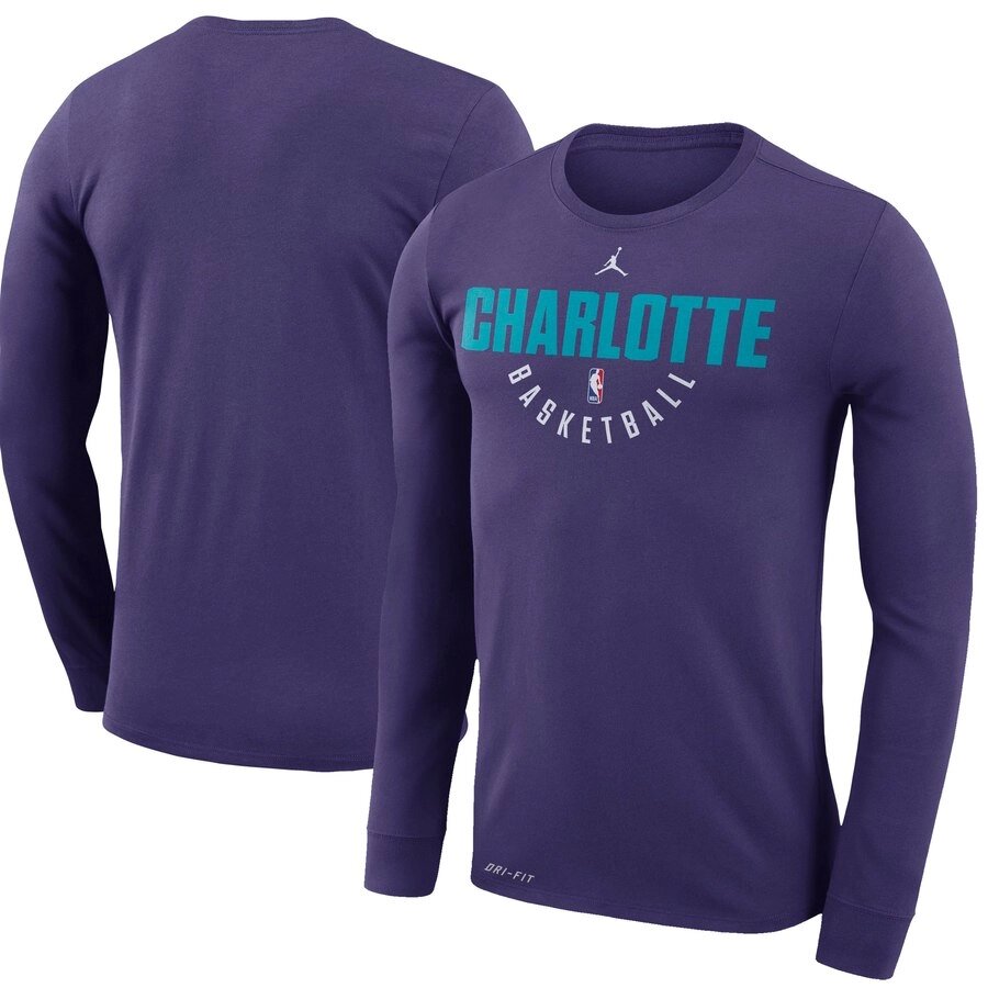 Men's Charlotte Hornets Jordan Practice Legend Performance Long Sleeve T-Shirt від компанії Basket Family - фото 1