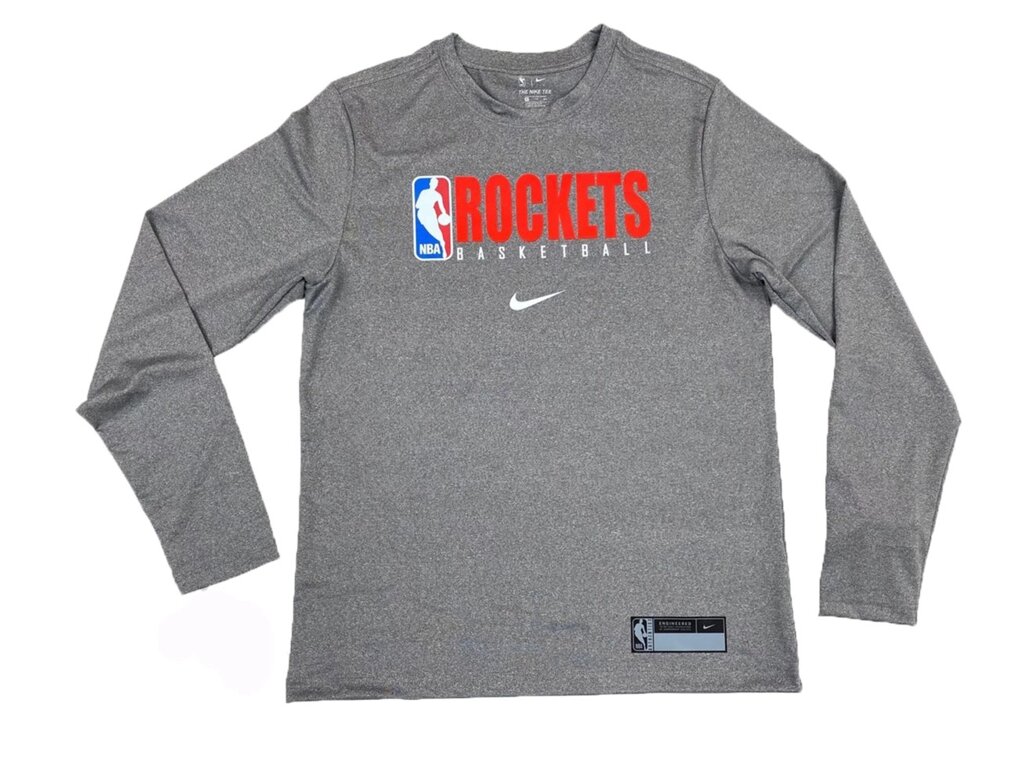 Men's Houston Rockets Nike Grey Practice Legend Performance Long Sleeve T-Shirt від компанії Basket Family - фото 1