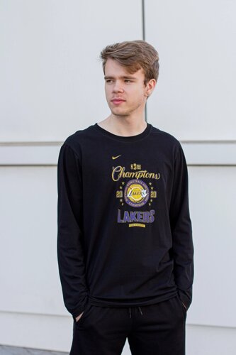 Los Angeles Lakers Nike Long Sleeve Practice T-Shirt - Black - Mens