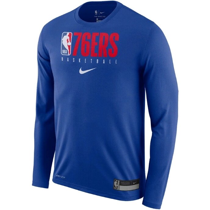 Men's Philadelphia 76ers Nike Blue Practice Legend Performance Long Sleeve T-Shirt від компанії Basket Family - фото 1
