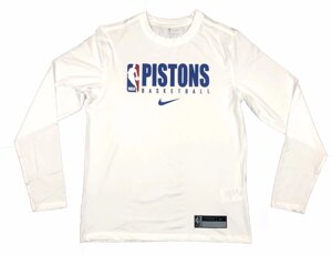 Men's Detroit Pistons Nike White Practice Legend Performance Long Sleeve T-Shirt