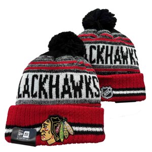 В'язані зимові шапки з логотипами NHL Chicago Blackhawks