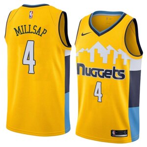 Баскетбольна джерсі 2021 Nike NBA Denver Nuggets №4 Пол Міллсеп yellow print