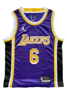 Дитячі баскетбольні джерсі Jordan NBA клуб Los Angeles Lakers №6 LeBron James Тайланд Purple