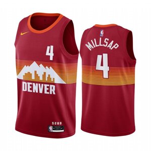 Баскетбольна джерсі 2021 Nike NBA Denver Nuggets №4 Пол Міллсеп City Edition червона print