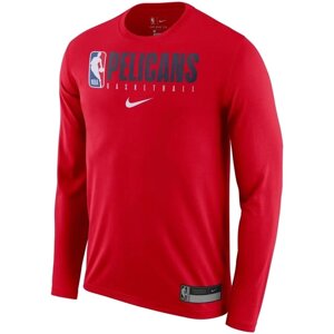 Men's New Orleans Pelicans Nike Red Practice Legend Performance Long Sleeve T-Shirt