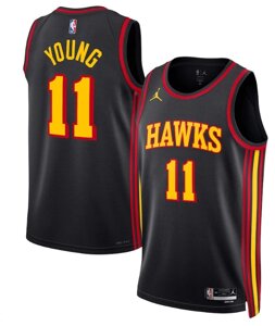 Баскетбольна джерсі Jordan NBA Atlanta Hawks №11 Trae Young print black