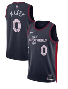 Баскетбольна форма Nike 2023-2024 NBA Philadelphia 76ers №0 Tyrese Maxey Black Print