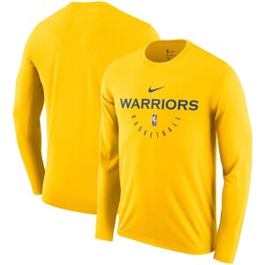 Men's Golden State Warriors Nike Yellow Practice Legend Performance Long Sleeve T-Shirt