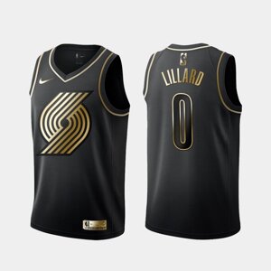 Баскетбольна джерсі NBA Portland Trail Blazers №0 Damian Lillard Gold-Black Print
