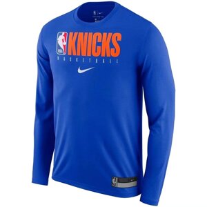 Men's New York Knicks Nike Blue Practice Legend Performance Long Sleeve T-Shirt