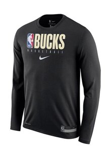 Men's Milwaukee Bucks Nike Black Practice Legend Performance Long Sleeve T-Shirt