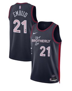 Баскетбольна форма Nike 2023-2024 NBA Philadelphia 76ers №21 Joel Embiid Black Print