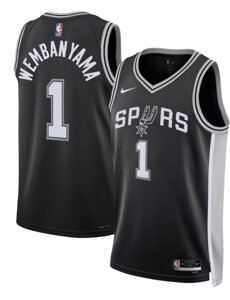Баскетбольная джерси Nike NBA San Antonio Spurs №1 Victor Wembanyama Black Print