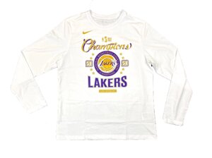 Men's Los Angeles Lakers Nike White Practice Legend Performance Long Sleeve T-Shirt