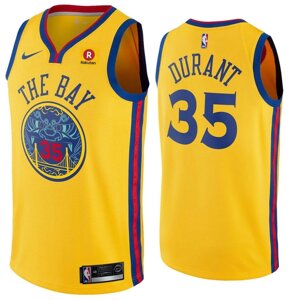 Баскетбольная форма Nike NBA Golden State Warriors №35 Kevin Durant the BAY china желтая