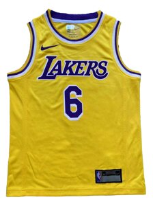 Дитяча баскетбольна форма NBA клуб Los Angeles Lakers №6 LeBron James Тайланд Yellow