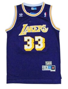 Баскетбольна майка NBA Los Angeles Lakers № 33 Kareem Abdul-Jabbar синя ретро