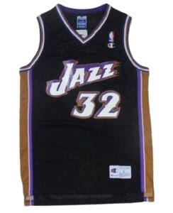 Баскетбольна джерсі NBA Utah Jazz № 32 Karl Malone чорна ретро