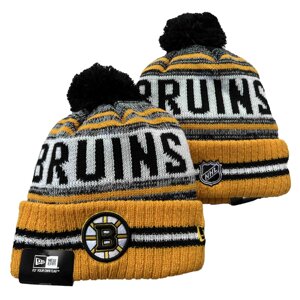 В'язані зимові шапки з логотипами NHL Boston Bruins