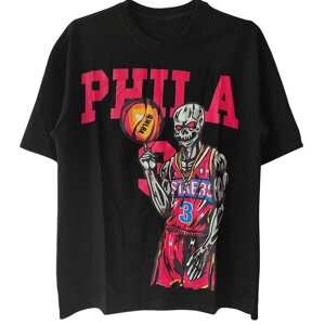 Футболки чорні "Monsters" Philadelphia 76ers NBA
