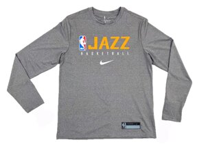 Men's Utah Jazz Nike Grey Practice Legend Performance Long Sleeve T-Shirt