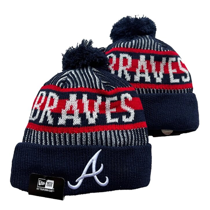 В'язані зимові шапки з логотипами MLB Atlanta Braves від компанії Basket Family - фото 1