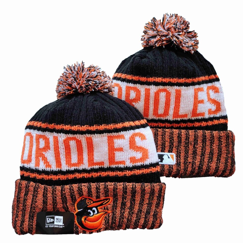 В'язані зимові шапки з логотипами MLB Baltimore Orioles від компанії Basket Family - фото 1