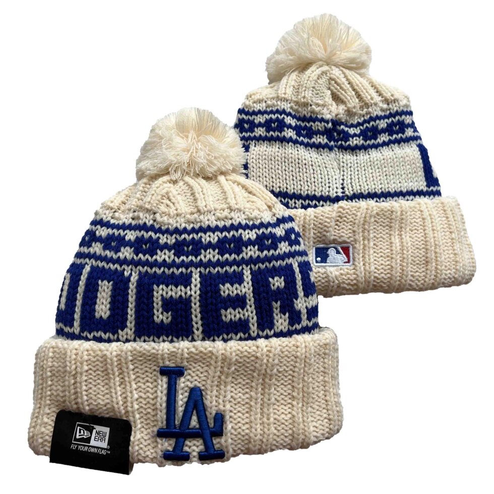 В'язані зимові шапки з логотипами MLB Los Angeles Dodgers від компанії Basket Family - фото 1