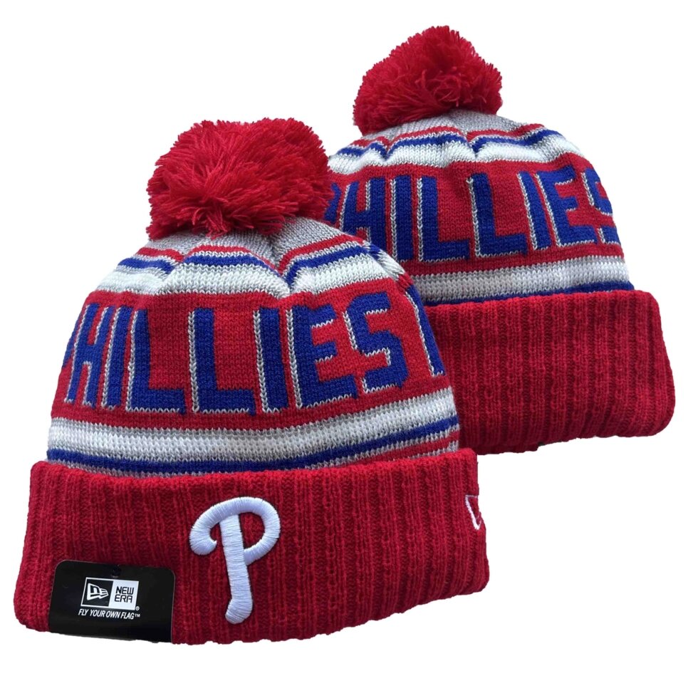 В'язані зимові шапки з логотипами MLB Philadelphia Phillies від компанії Basket Family - фото 1