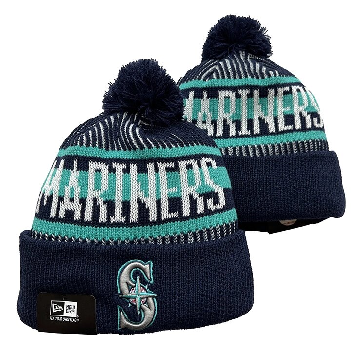В'язані зимові шапки з логотипами MLB Seattle Mariners від компанії Basket Family - фото 1