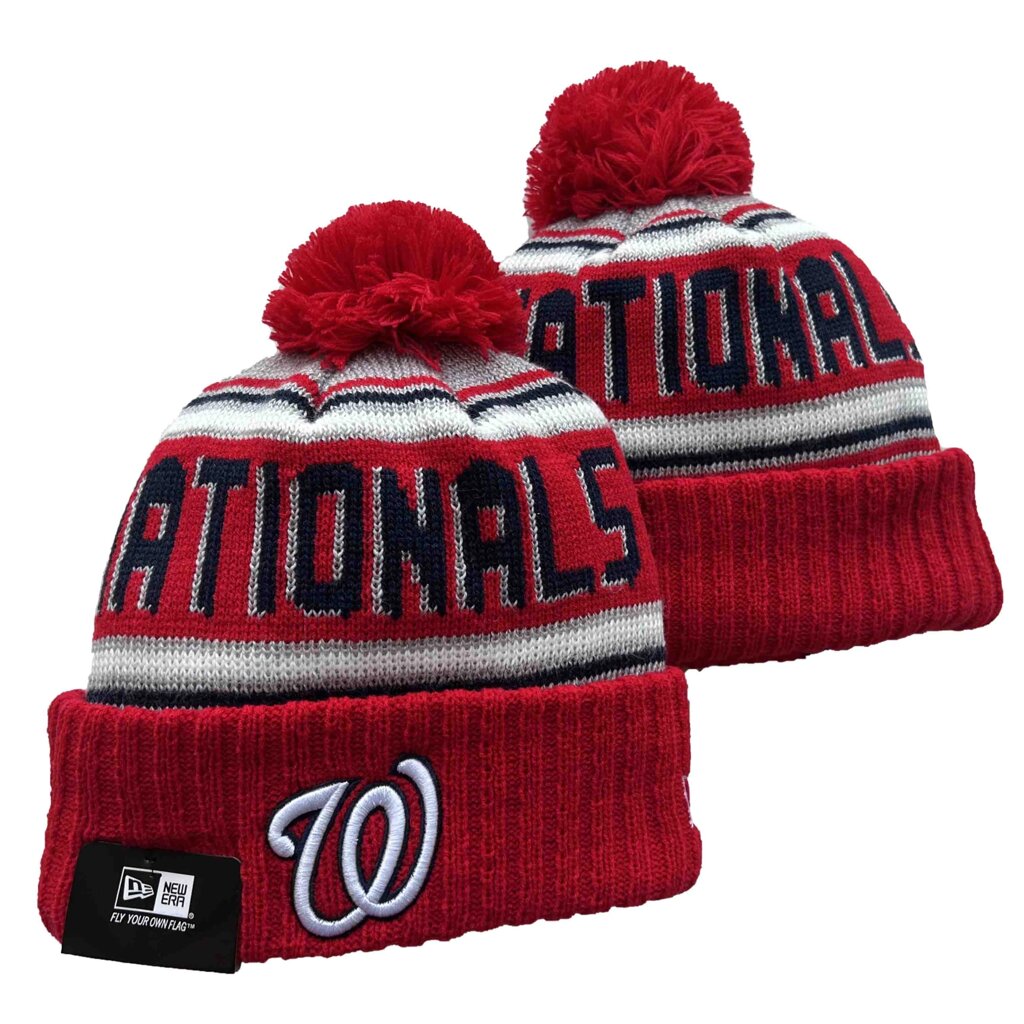 В'язані зимові шапки з логотипами MLB Washington Nationals від компанії Basket Family - фото 1