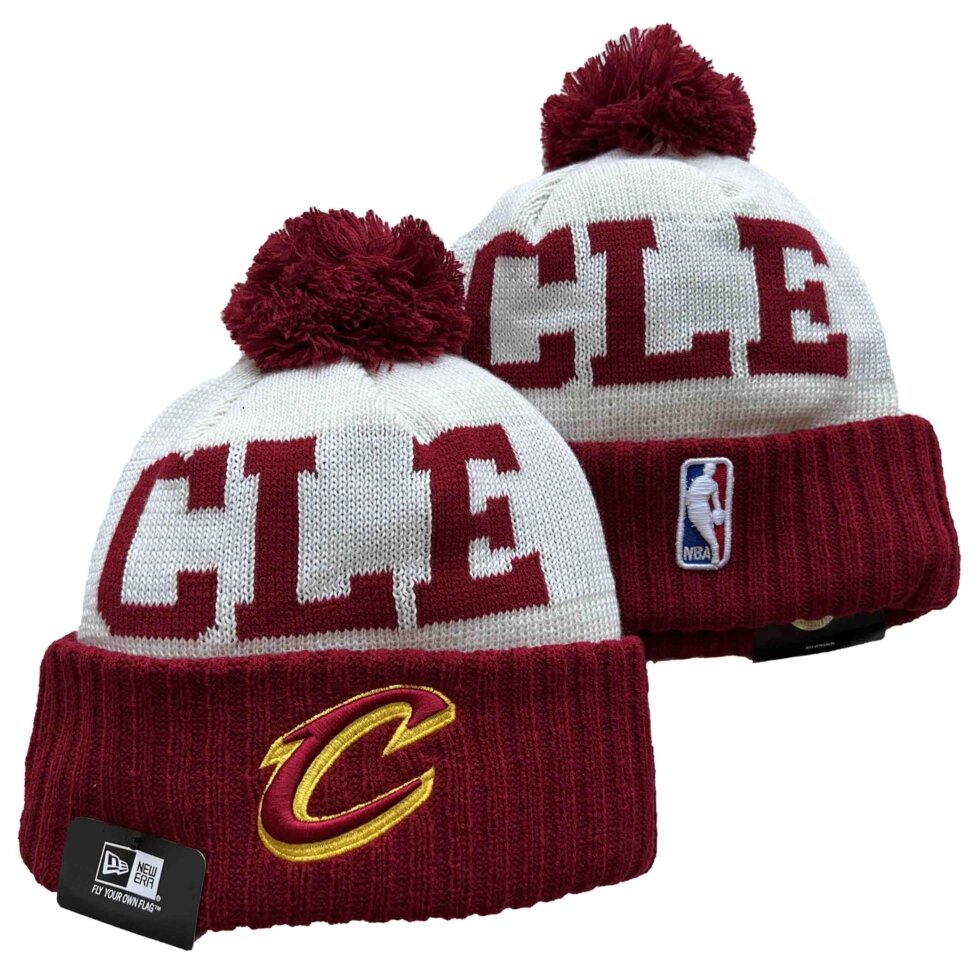 В'язані зимові шапки з логотипами NBA Cleveland Cavaliers від компанії Basket Family - фото 1