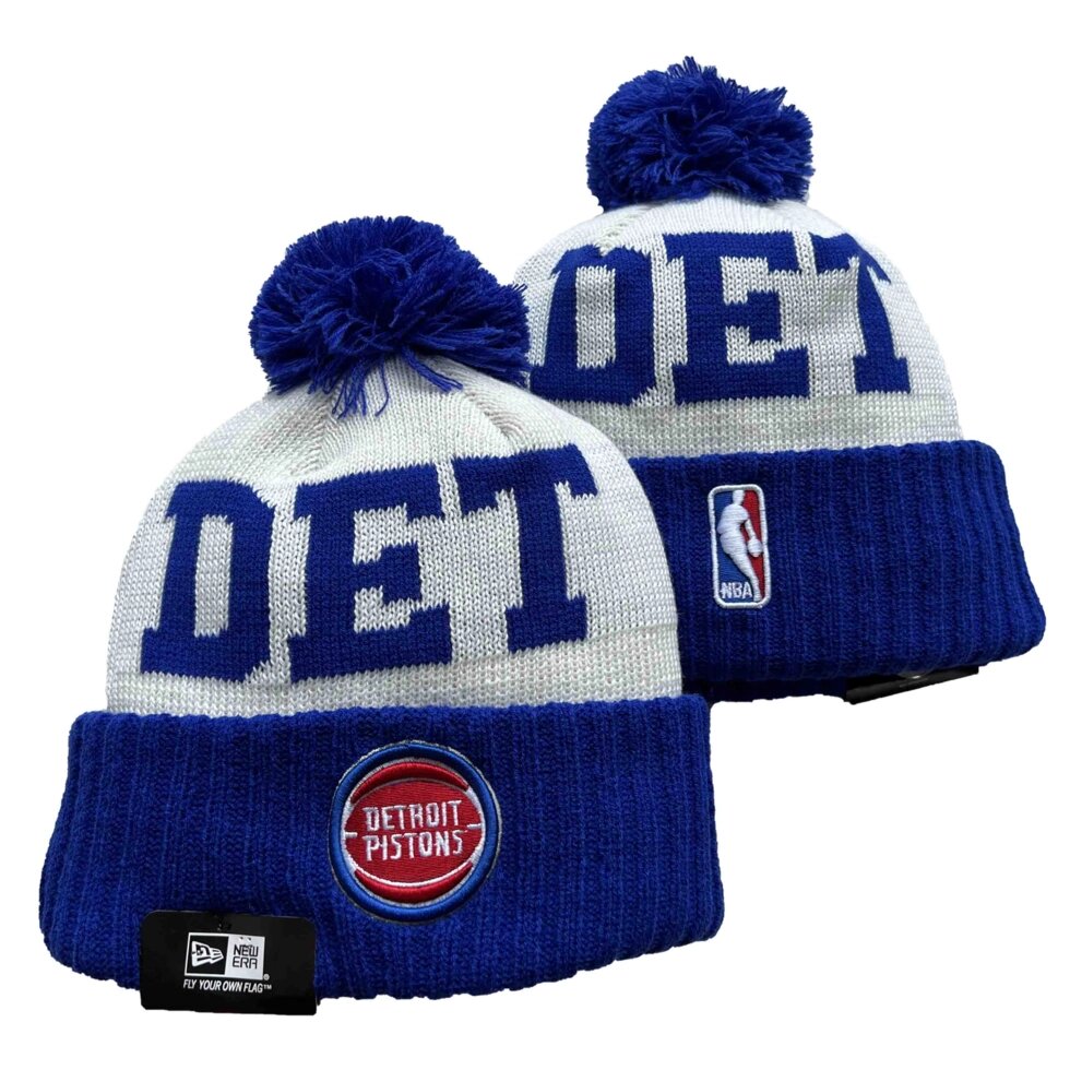 В'язані зимові шапки з логотипами NBA Detroit Pistons від компанії Basket Family - фото 1