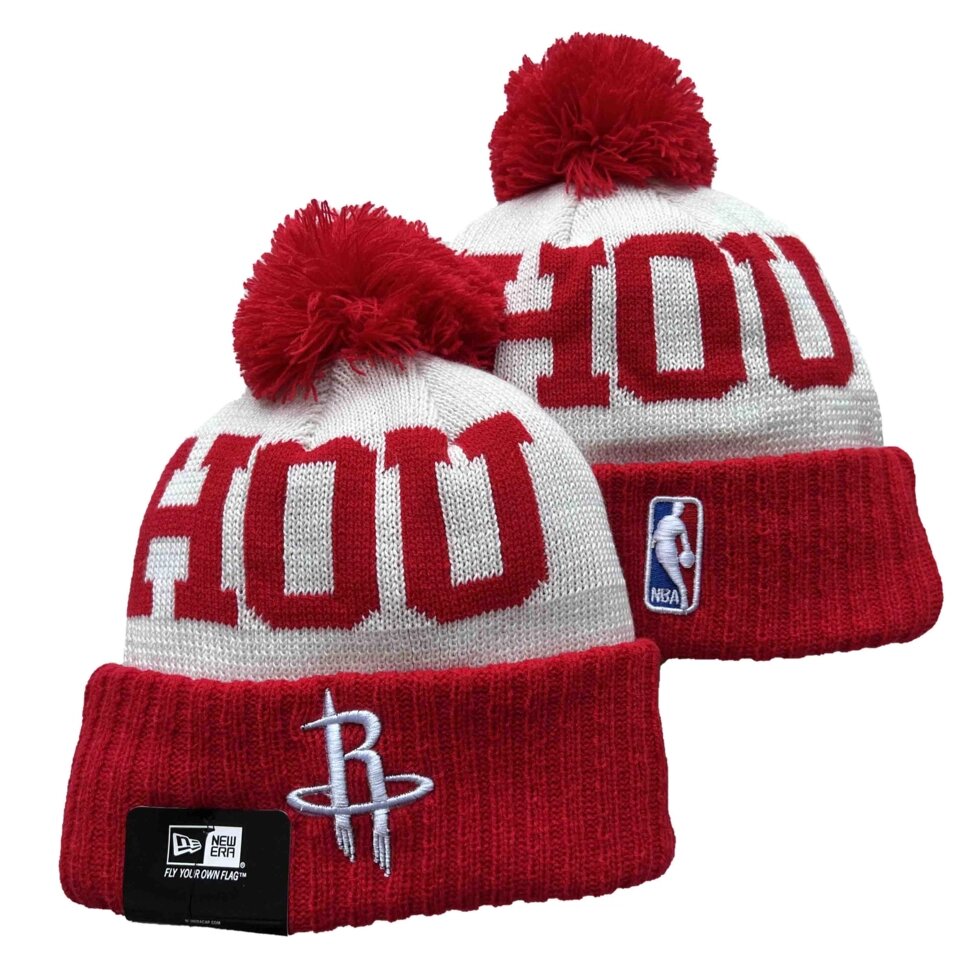 В'язані зимові шапки з логотипами NBA Houston Rockets від компанії Basket Family - фото 1