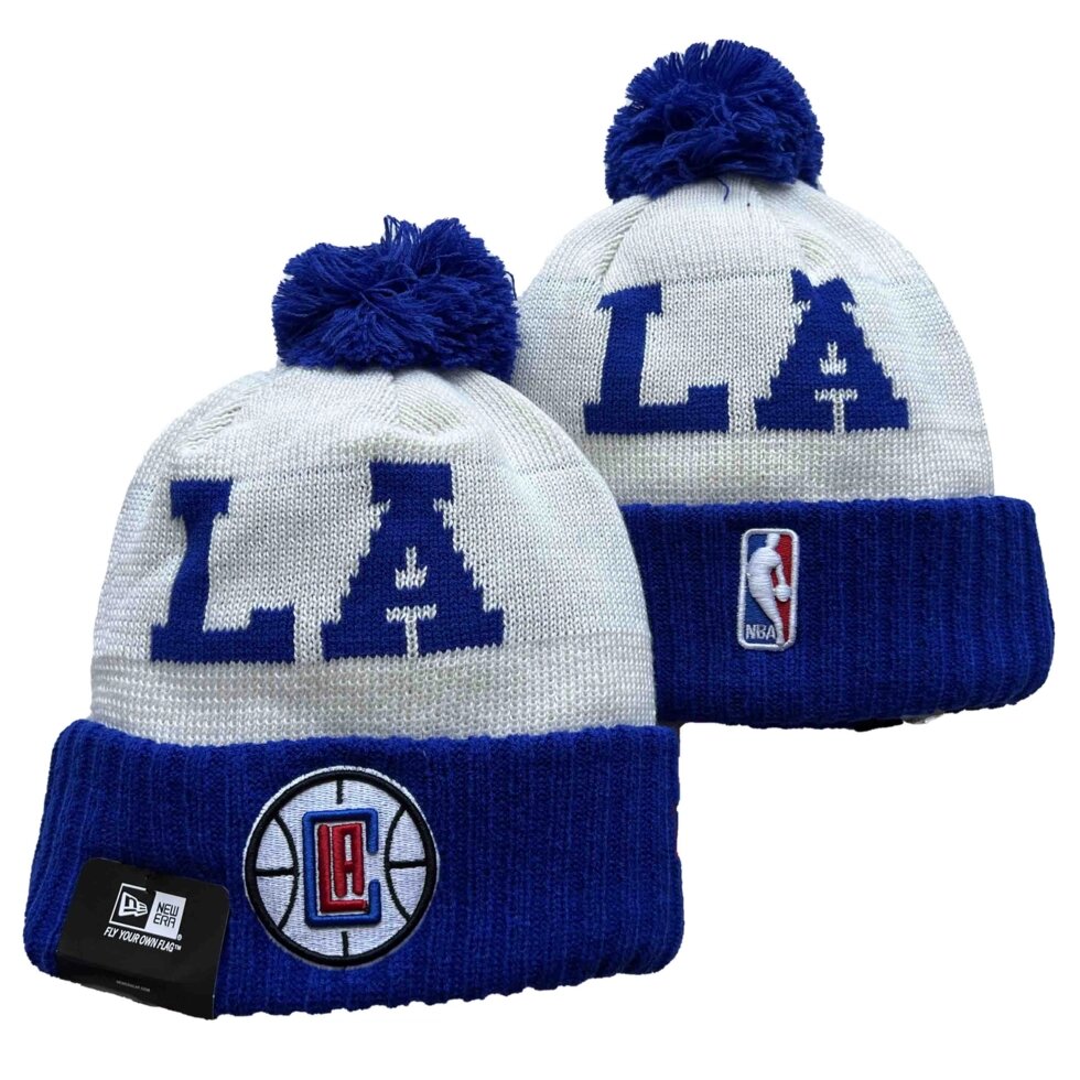 В'язані зимові шапки з логотипами NBA Los Angeles Clippers від компанії Basket Family - фото 1